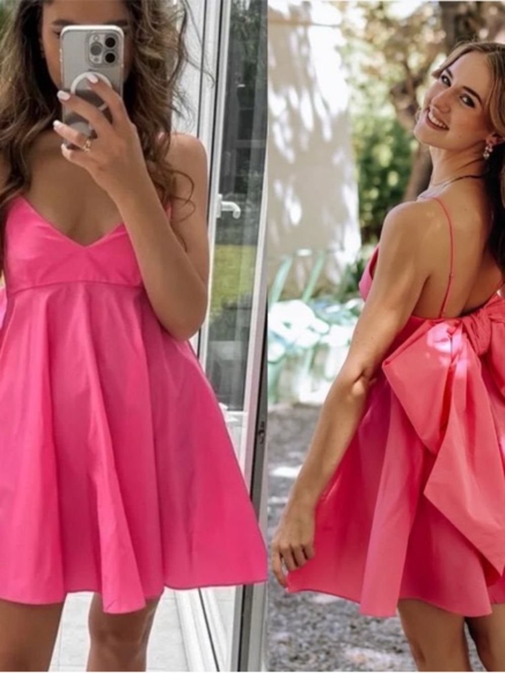 Zara taffeta bow dress